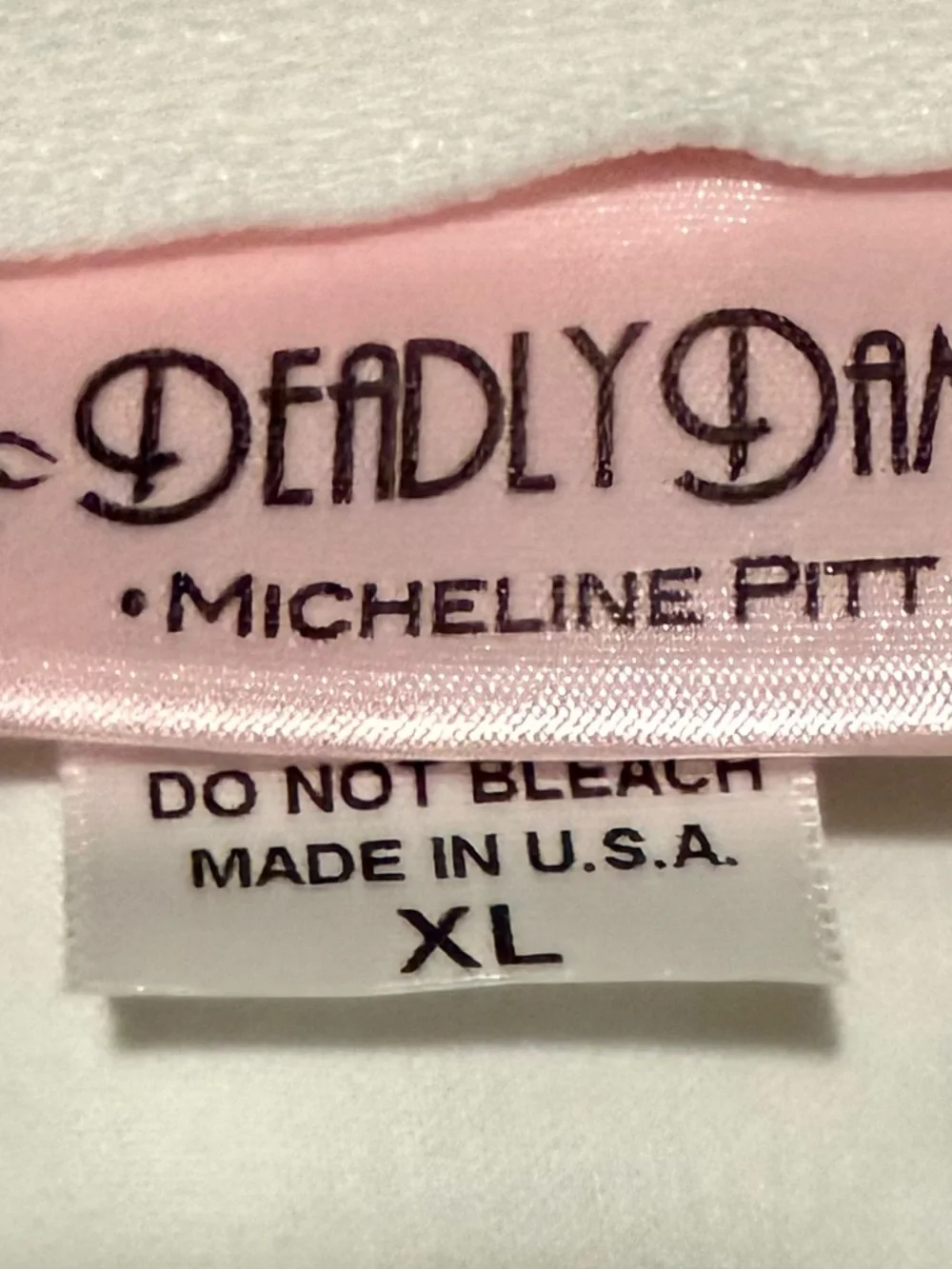 Deadly Dames White Dress With Black Polka Dots Size: XL - Picture 4 of 7